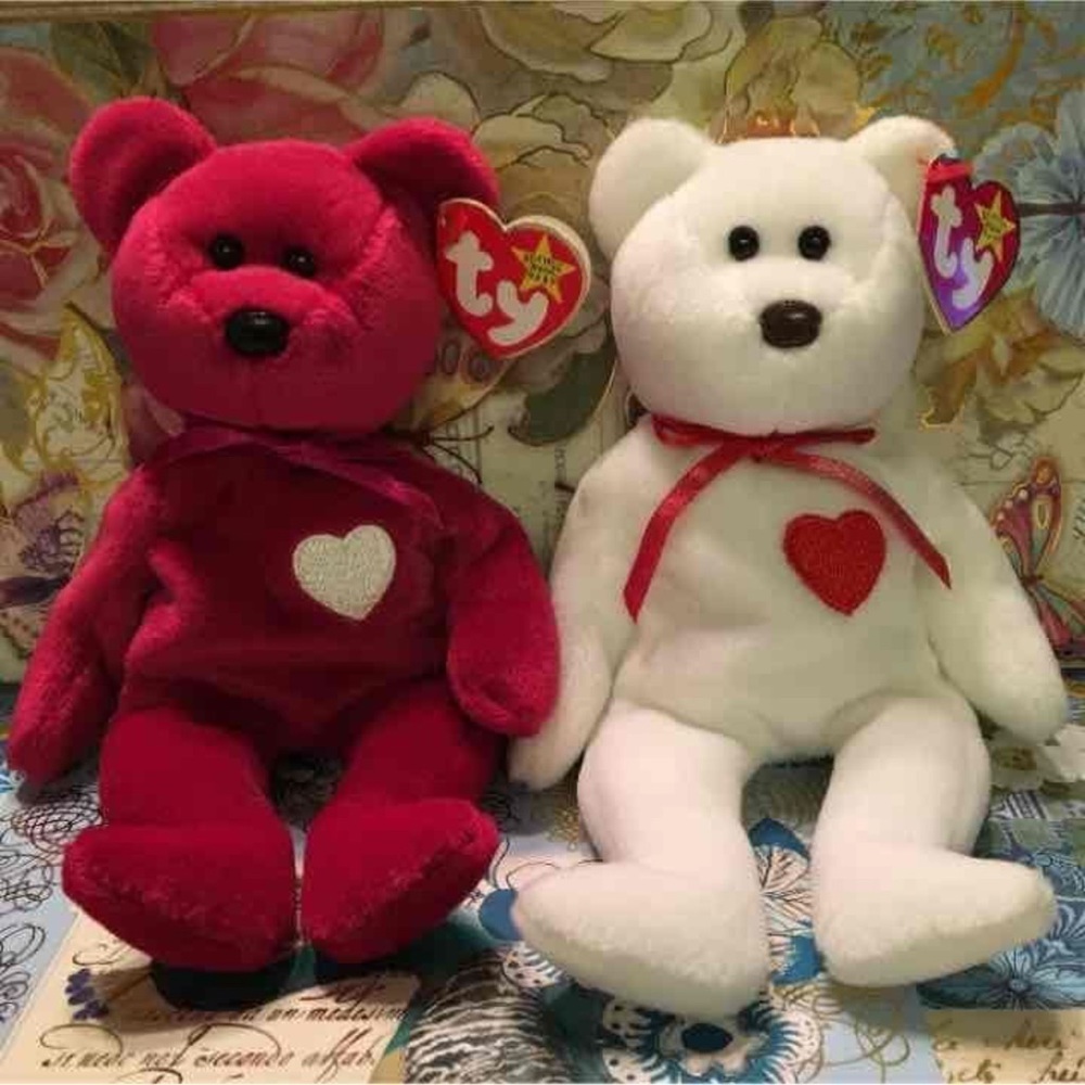 Ty Beanie Baby Bears ~ Valentino & Valentina